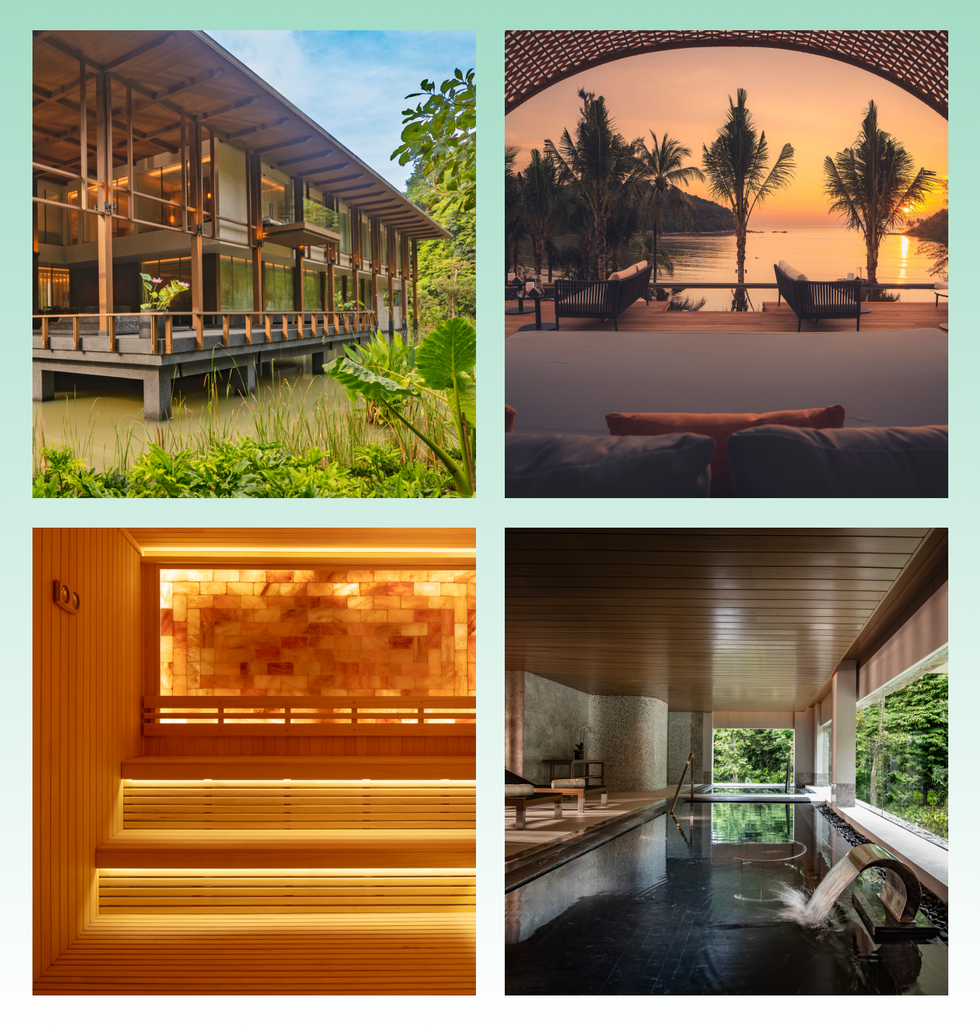 collection of images showcasing a retreat with natural surroundings luxury amenities and wellness facilities collection of images showcasing a retreat with natural surroundings luxury amenities and wellness facilities