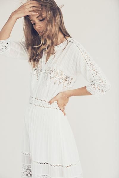 White, Clothing, Shoulder, Lace, Dress, Joint, Long hair, Sleeve, Neck, Photo shoot, 