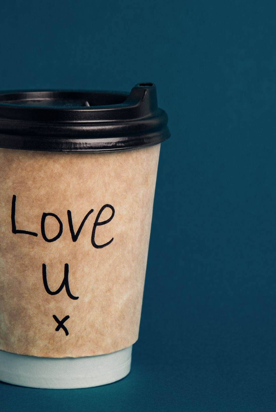 love you message on a cup