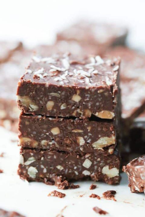 low-carb desserts No-Bake Chocolate Coconut Bars
