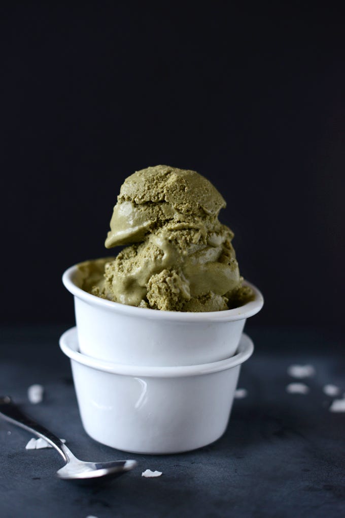 low-carb desserts Green Tea Coconut Ice Cream