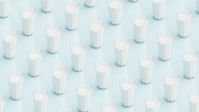low poly glasses of milk pattern background