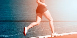 low section of women running marathon