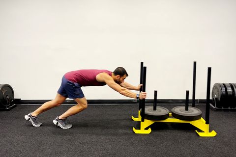 sled workout, low sled push