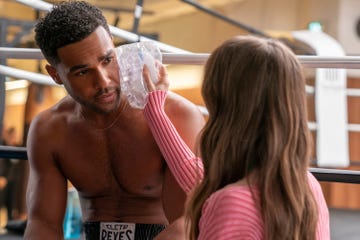 lucien laviscount as alfie, lily collins as emily, emily in paris season 4