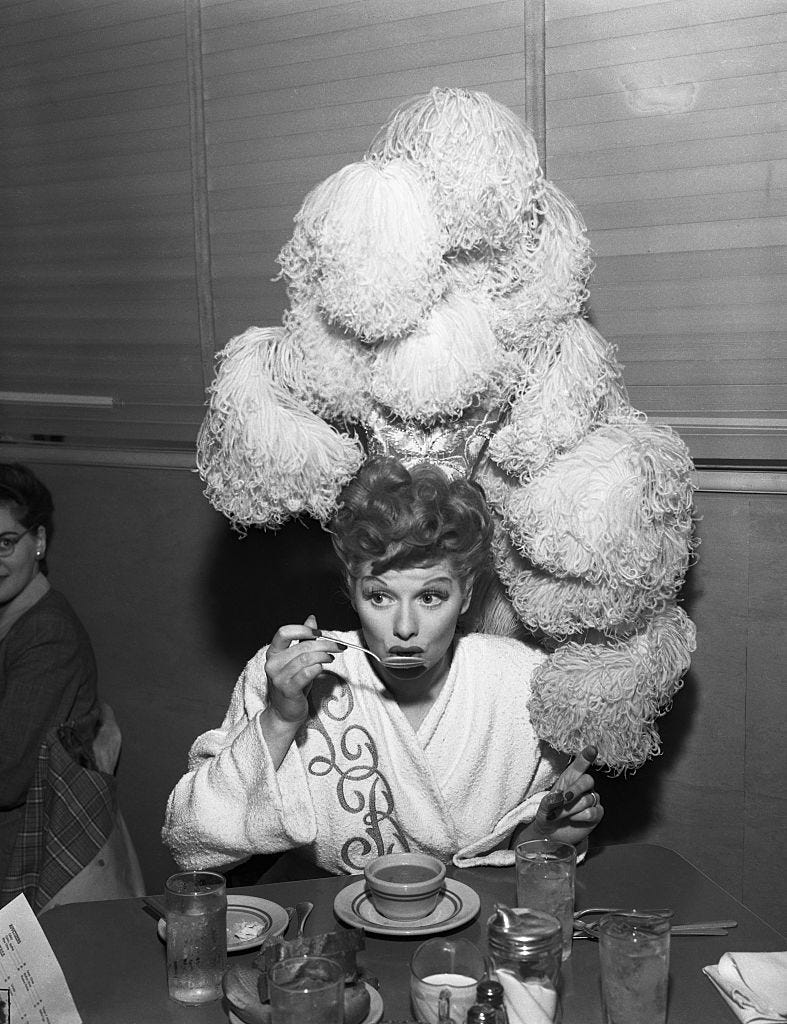 lucille ball on set