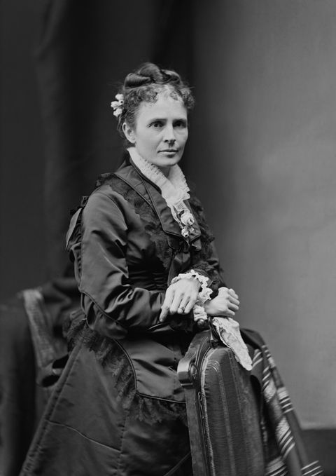 lucretia garfield, 1832 1918, wife of james a garfield, 20th president of the united states, three quarter length portrait, photograph by mathew b brady, 1870s