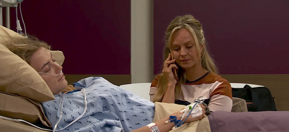 bethany in hospital bed in coronation street