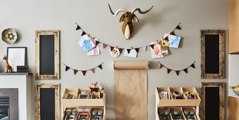 Great ideas for organizing your kids' art area and incorporating