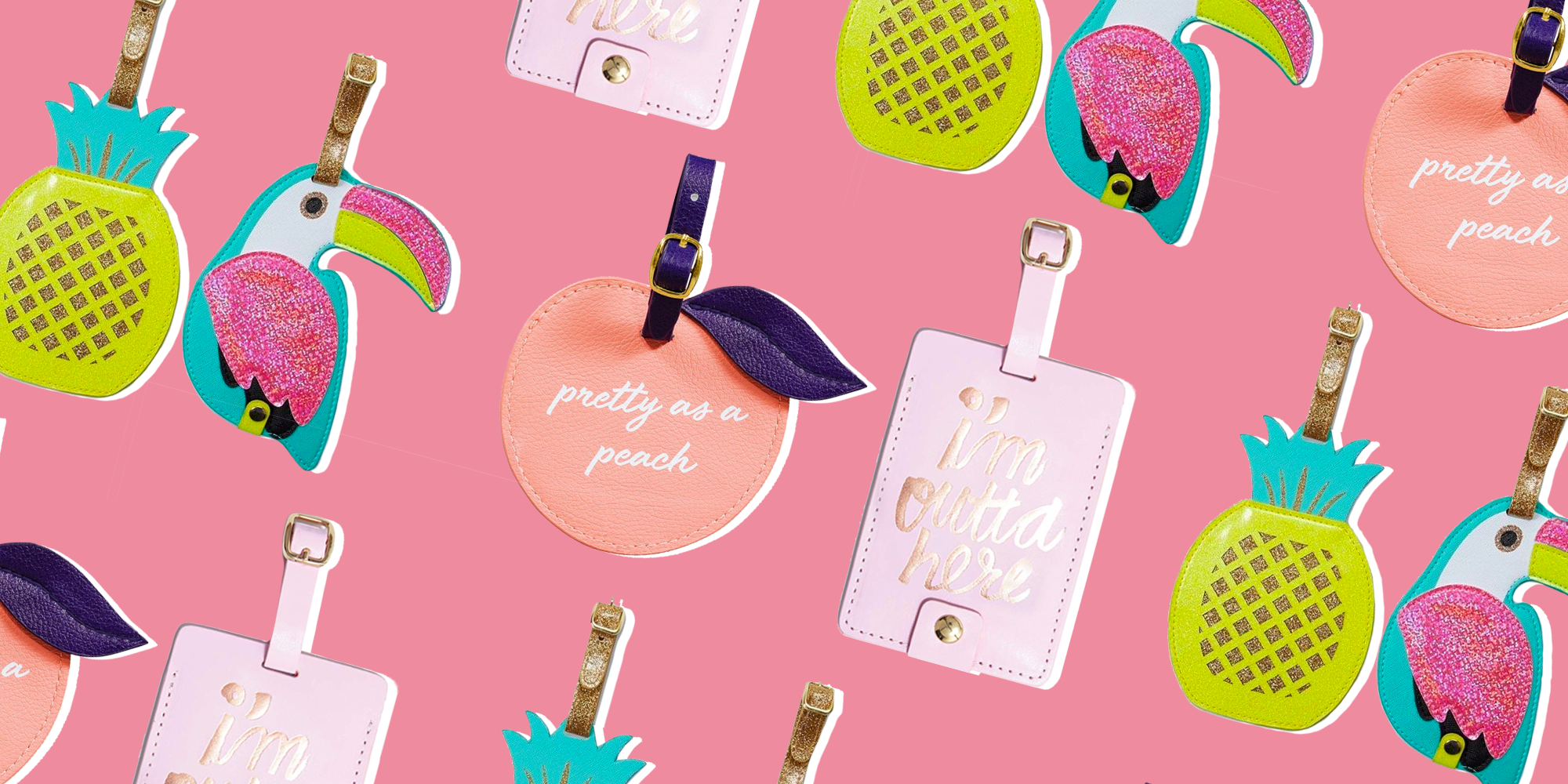 Girly luggage tags on sale