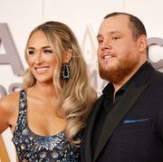 nicole hocking combs and luke combs attend the 56th annual cma awards