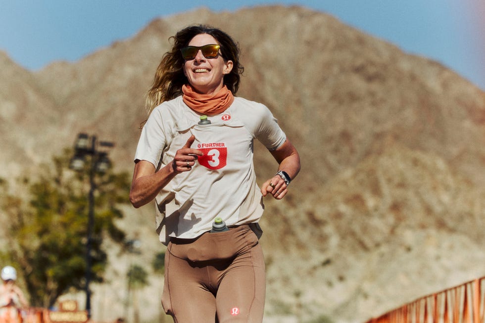 a person running on a road