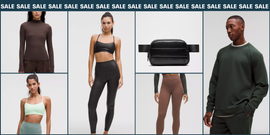 activewear products and accessories on display