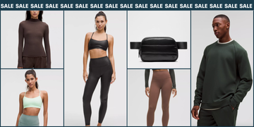 activewear products and accessories on display