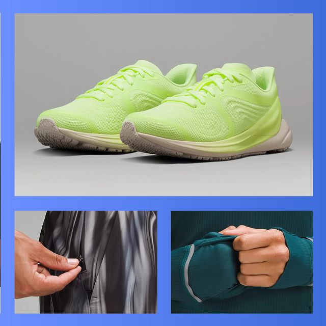 lululemon running shirt, blissfeel shoes, tshirt, half zip, shorts