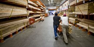two men shop for lumber at a home depot store in the brooklyn borough of new york, on thursday, april 8, 2010 home depot is the largest us home improvement retailer photo by ramin talaiecorbis via getty images