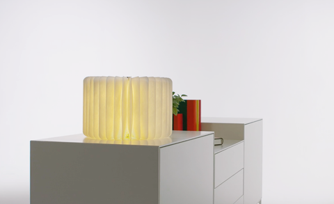 Product, Yellow, Rectangle, Furniture, Material property, Table, Cylinder, Vase, Shelf, Glass, 