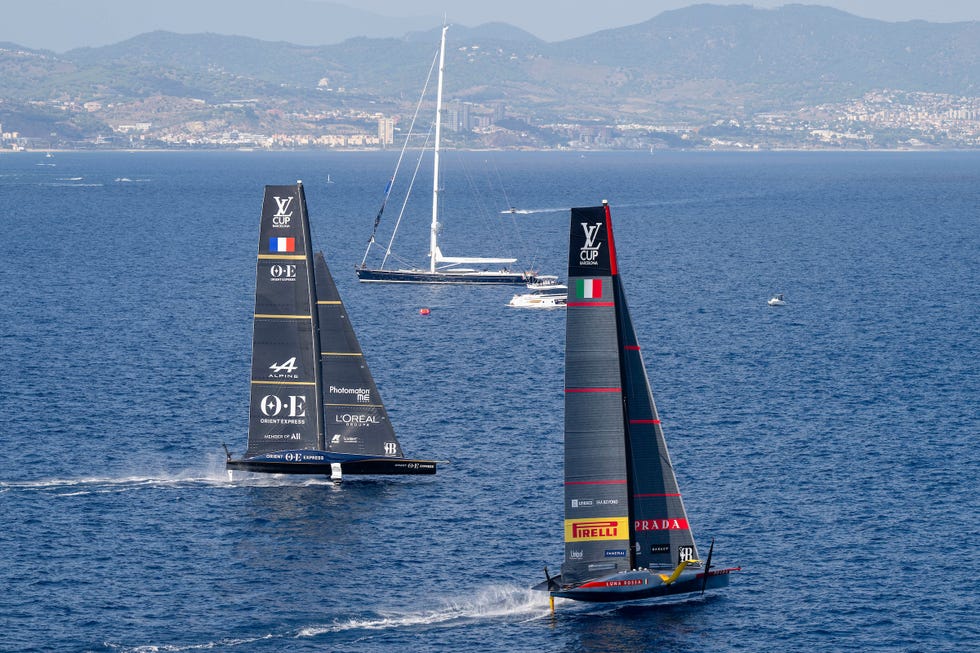 august 29, 2024 louis vuitton cup, race day 1 luna rossa prada pirelli team, orient express racing team