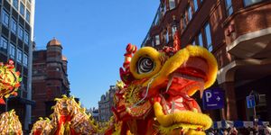 london, united kingdom 20230122 dragon performers entertain the crowds at the chinese new year parade in londons west end, celebrating the year of the rabbit photo by vuk valcicsopa imageslightrocket via getty images