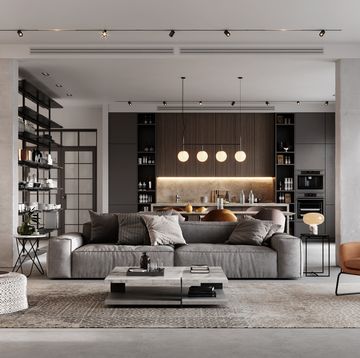 luxurious and modern living room 3d rendering