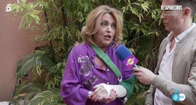 lydia lozano explica su rotura de radio en el brazo