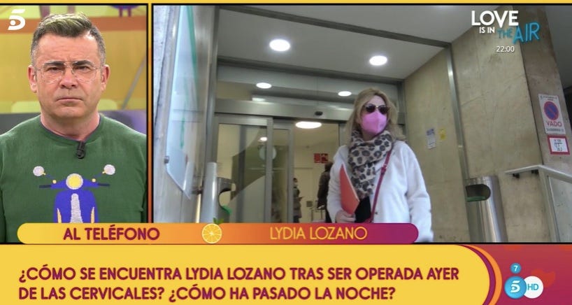 lydia lozano "estoy muy dolorida y dopada"