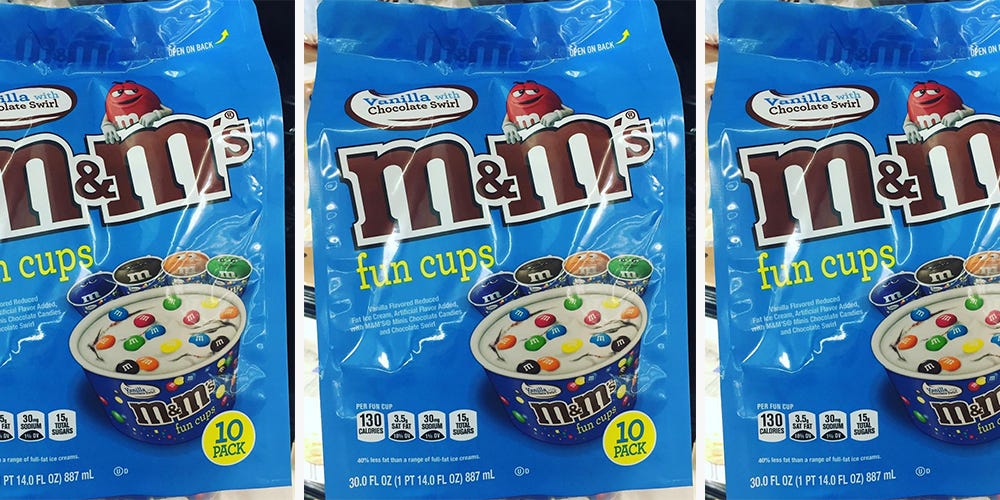 M&M's Chocolate Ice Cream Fun Cups With Chocolate Swirl 10pk, Cones & Cups