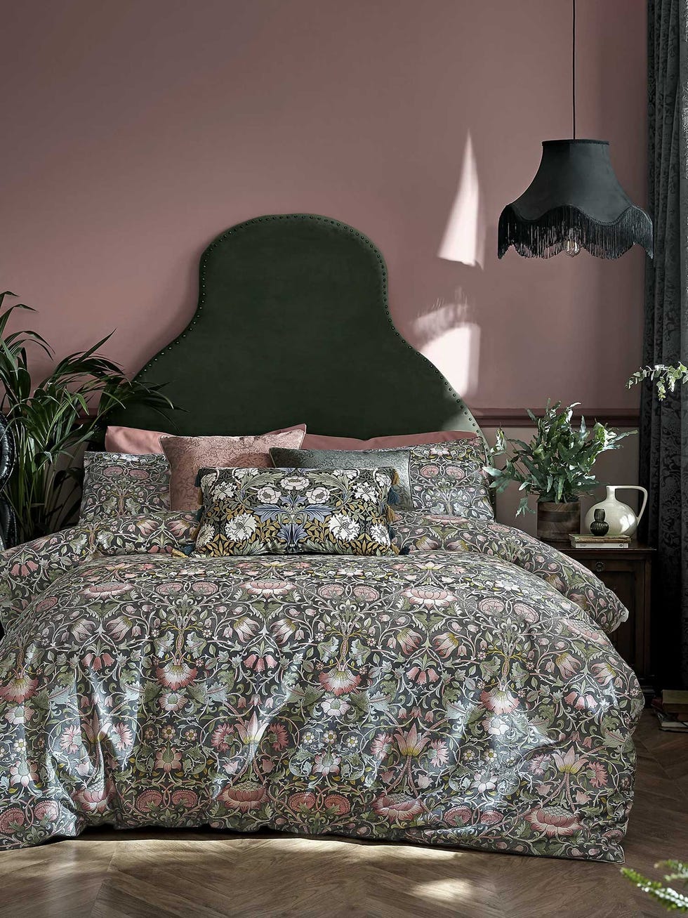 pink grey bedroom