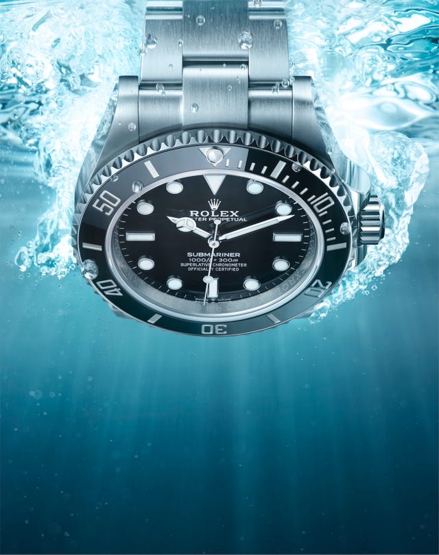 rolex submariner watch submerged in water