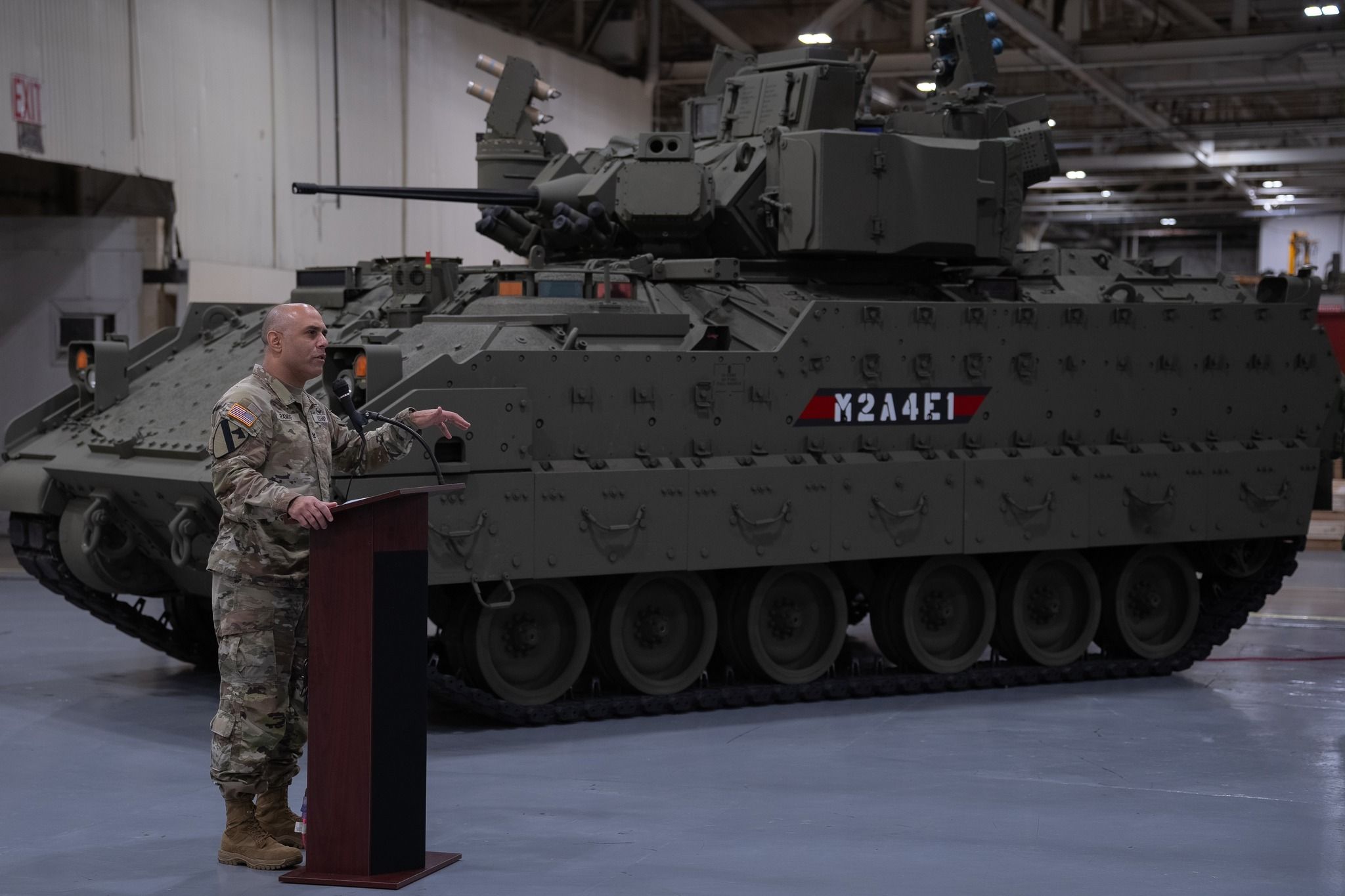 m2a4e1 bradley at unveiling ceremony in april 2024