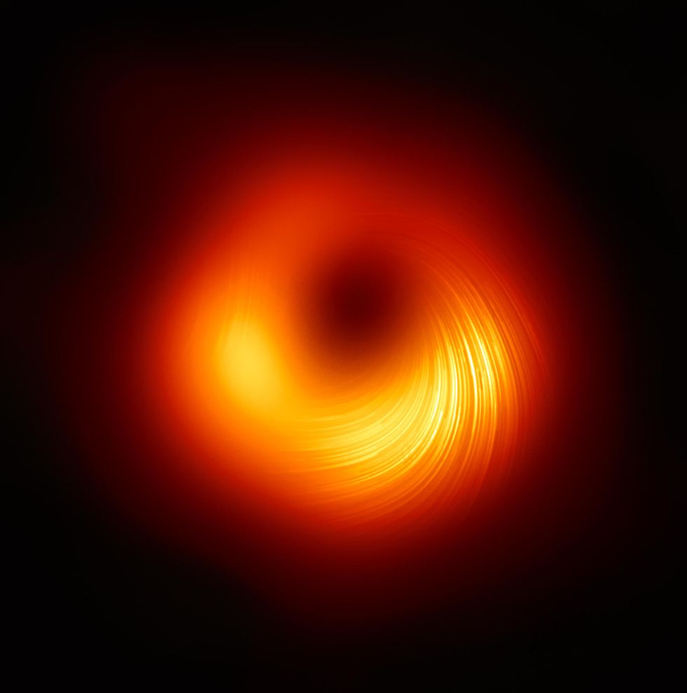 m87 supermassive black hole in polarised light