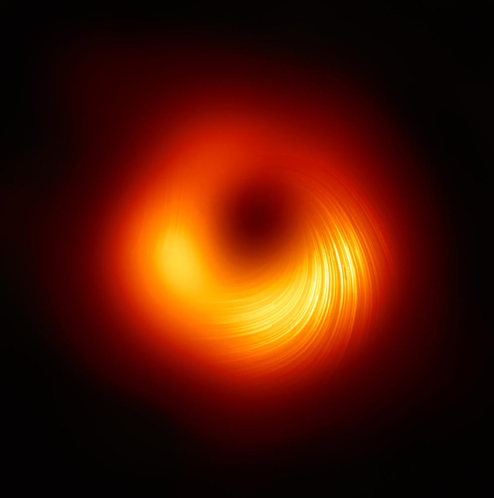 how light travels m87 supermassive black hole in polarised light