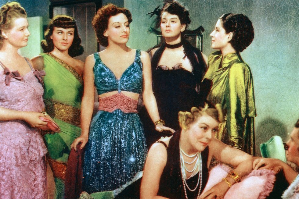 THE WOMEN, from left: Phyllis Povah, Paulette Goffard, Joan Crawford, Rosalind Russell, Mary Boland