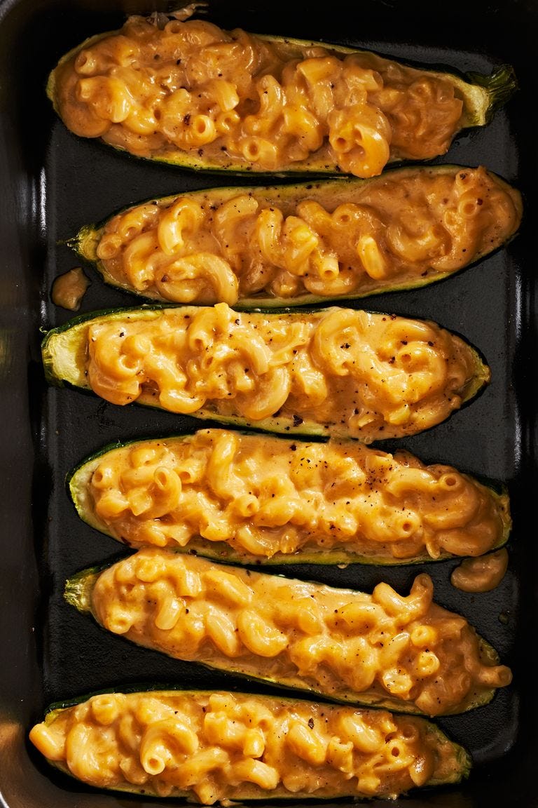 mac and cheese stuffed zucchini