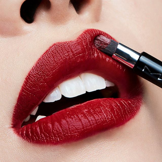 Lip, Red, Lipstick, Mouth, Beauty, Cosmetics, Lip gloss, Close-up, Finger, Material property, 