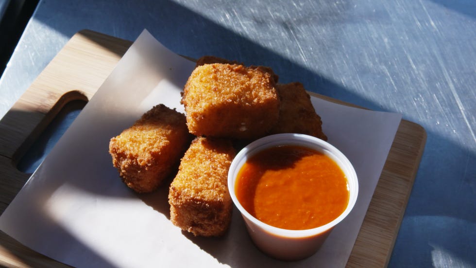 Dish, Food, Cuisine, Fried food, Chicken nugget, Ingredient, Korokke, Fast food, Croquette, Arancini, 