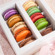 macaroons in different colours as the gift on valentine's day