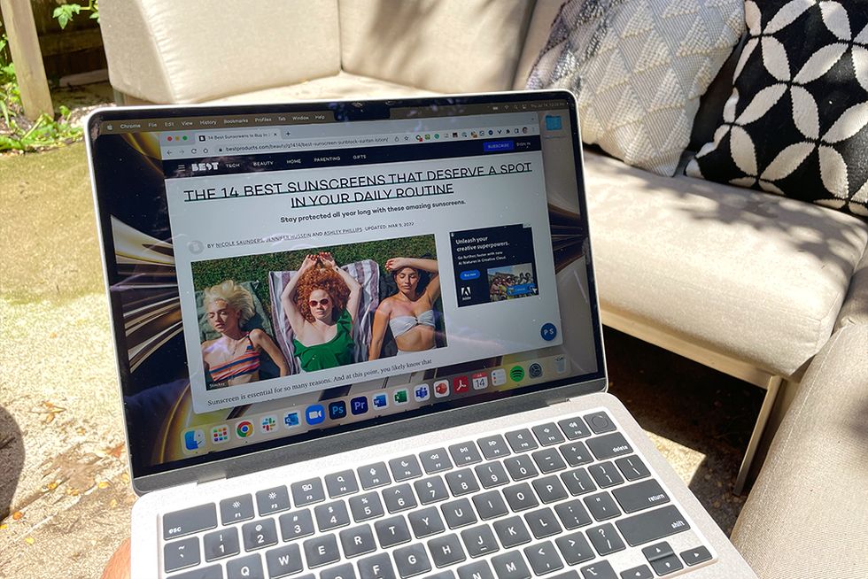 best products article on macbook air with m2 chip on patio table