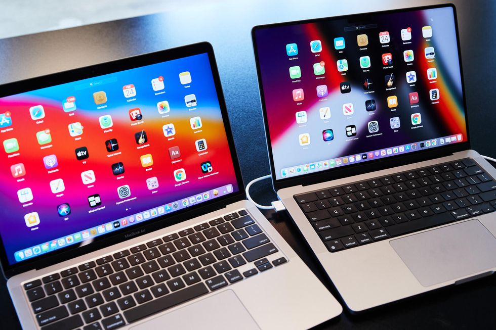 side by side of macbook displays