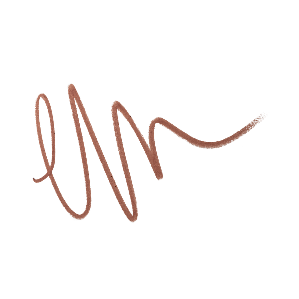 a fluid cursive line in a warm brown shade resembling a signature