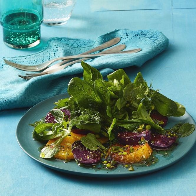 vegan dinner ideas easy mâche beet and orange salad