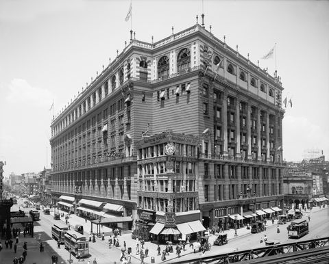rh macy and company, new york city, usa, circa 1908