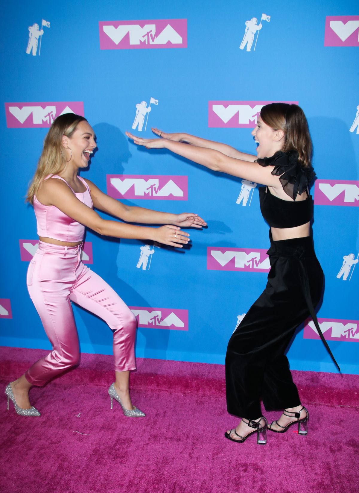 Maddie Ziegler and Millie Bobby Brown at the VMAs