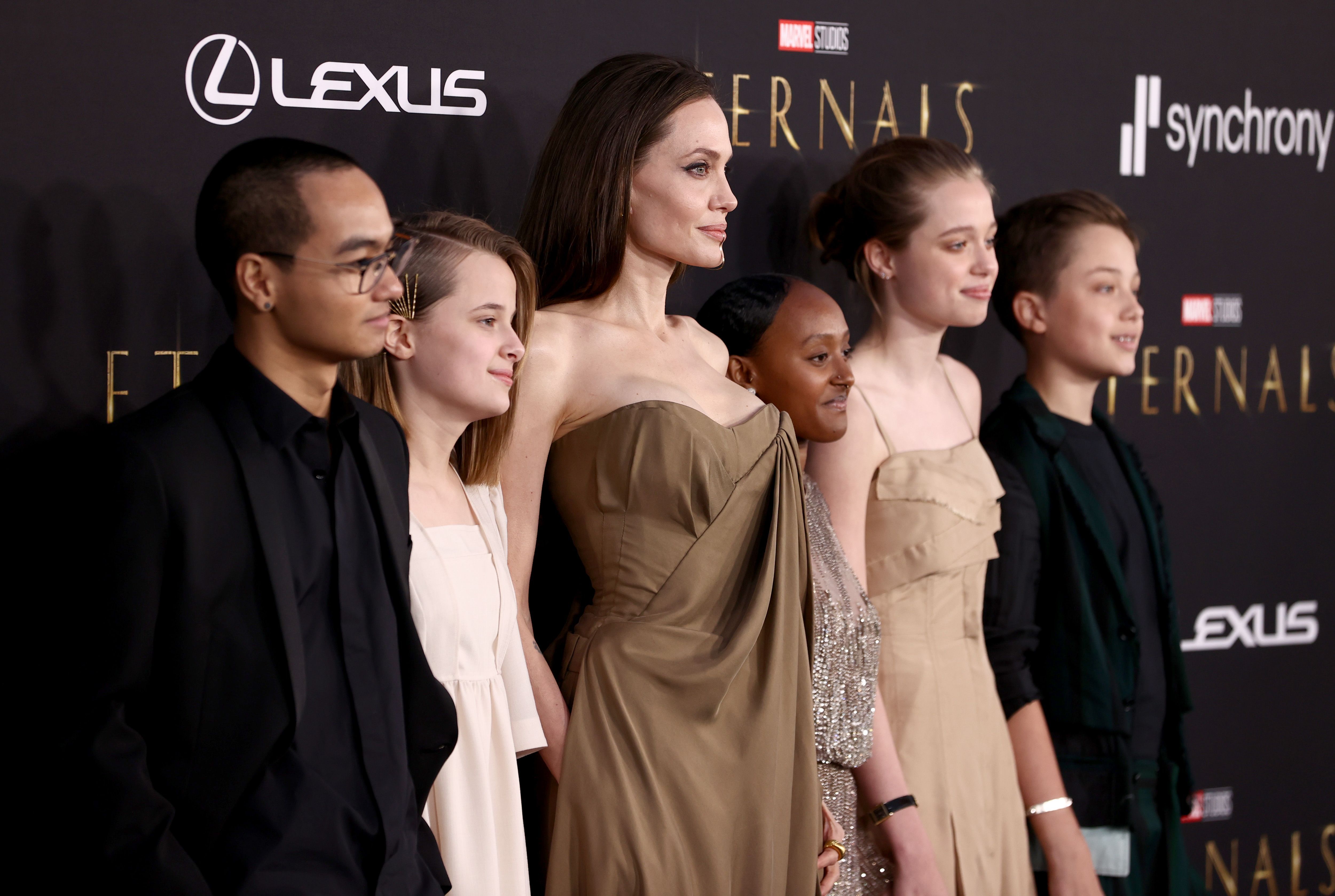 5000px x 3357px - Angelina Jolie's Kids Wore Her Old Dresses and Vintage to the 'Eternals'  Premiere