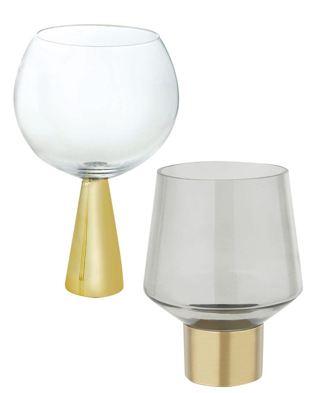 Copas con pie dorado