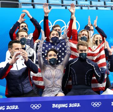 madison and evan react to winning ice dance at the olympics