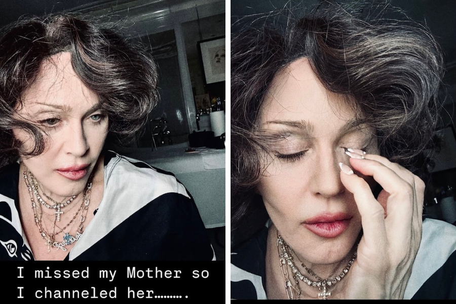 madonna brunette hair tribute mother