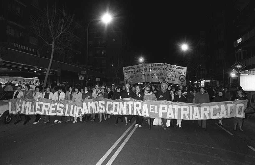 08031984 madrid espana feminist demonstration in the streets of madrid on the international day of working women march 8