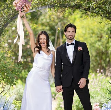 Are eliot and veronica from married at first sight australia still together a couple celebrating their wedding in a garden setting