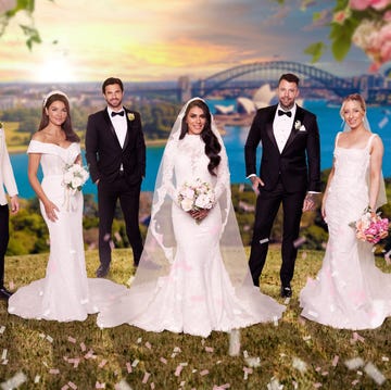 MAFS Australia season 12 cast pictured: (l r) ryan, lauren, eliot, carina, dave, jamie